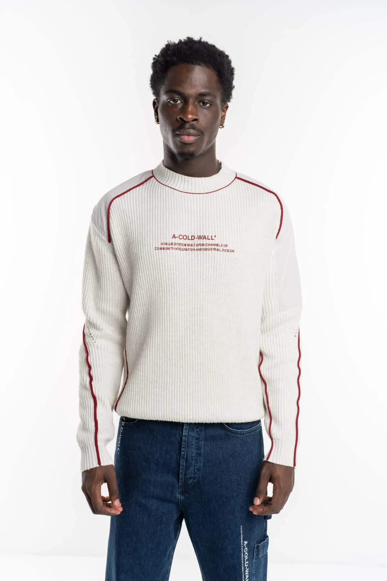 ACW Men’s Dialogue Knit Crewneck Bone ACWMK158