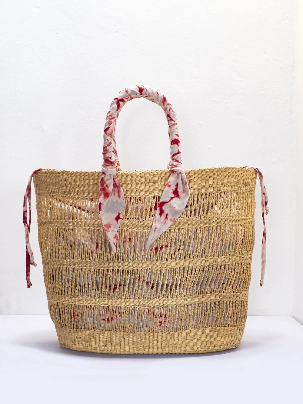 AKETEKETE Ayine Woven Straw Basket Bag - Large