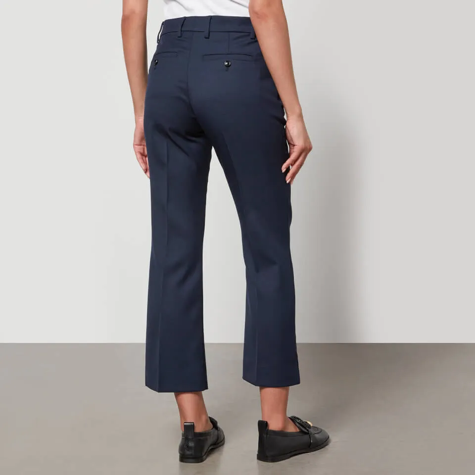 AMI Cropped Twill Flared Trousers - FR 38/UK 10 | Coggles