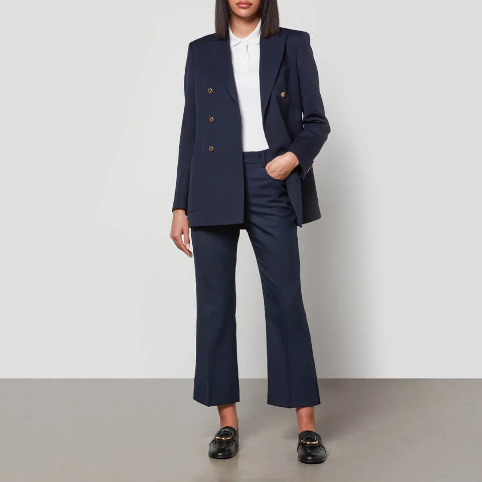 AMI Cropped Twill Flared Trousers - FR 38/UK 10 | Coggles