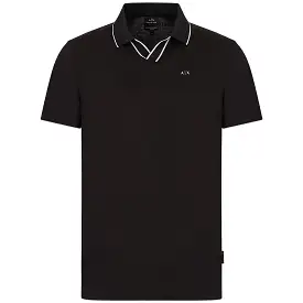 Armani Exchange 3RZFFC Open Neck Polo - Black