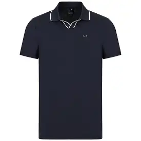 Armani Exchange 3RZFFC Open Neck Polo - Navy