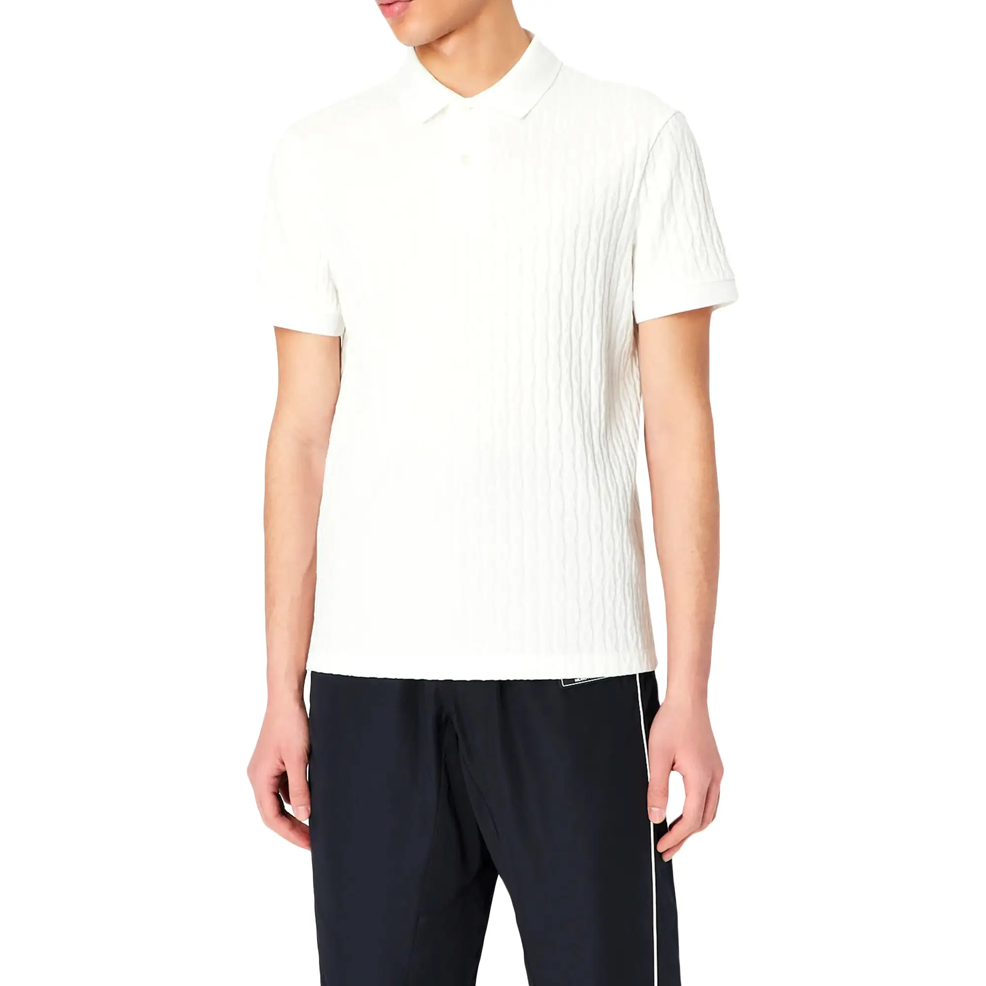 Armani Exchange 3RZFLA AX Slub Polo - Off White