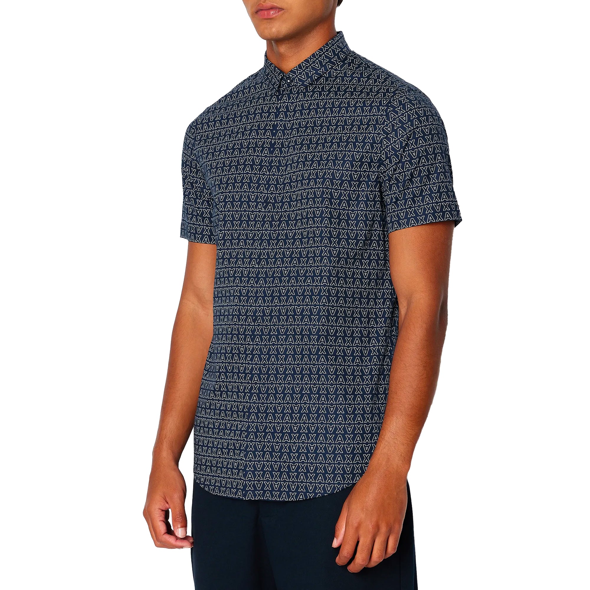 Armani Exchange 6RZC04 AX Print SS Shirt - Navy