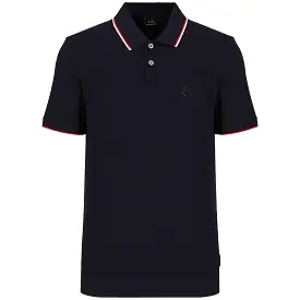 Armani Exchange 8NZF75 Tipped Pique Polo - Navy / Red