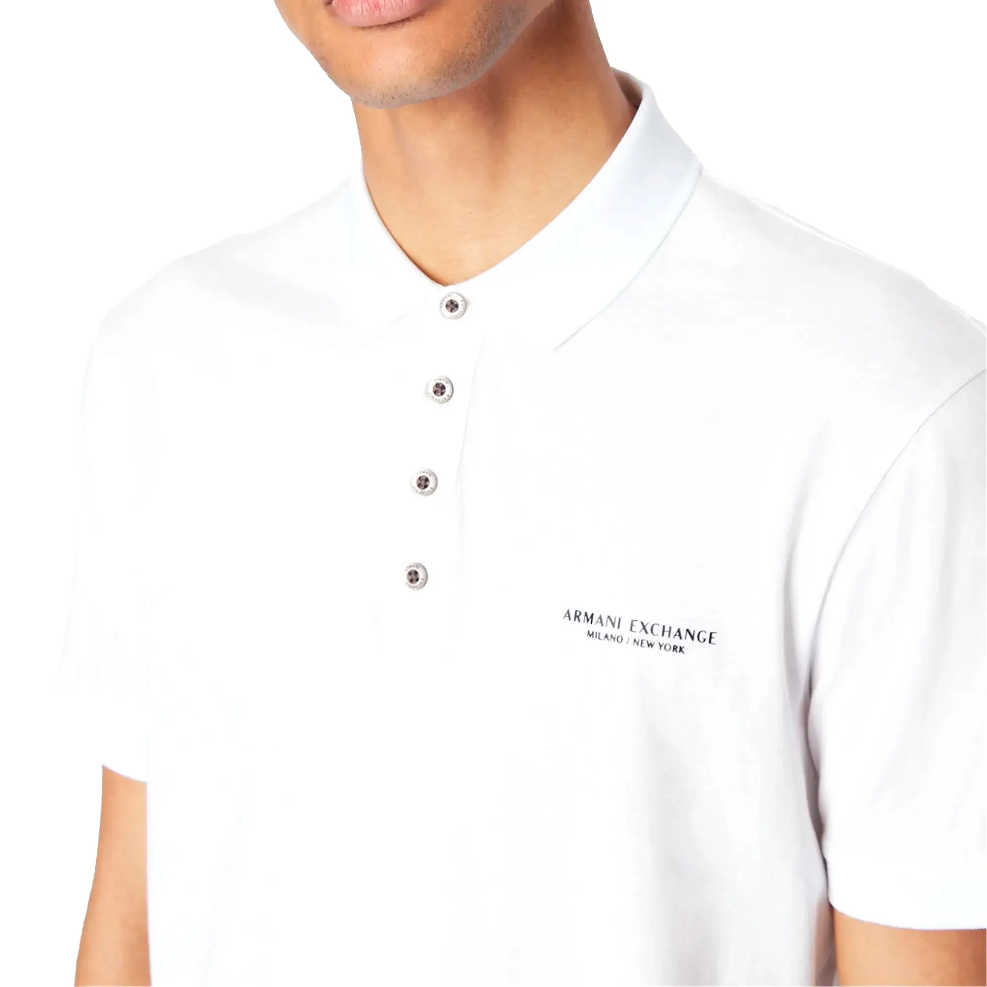 Armani Exchange 8NZF80 Logo Polo - White