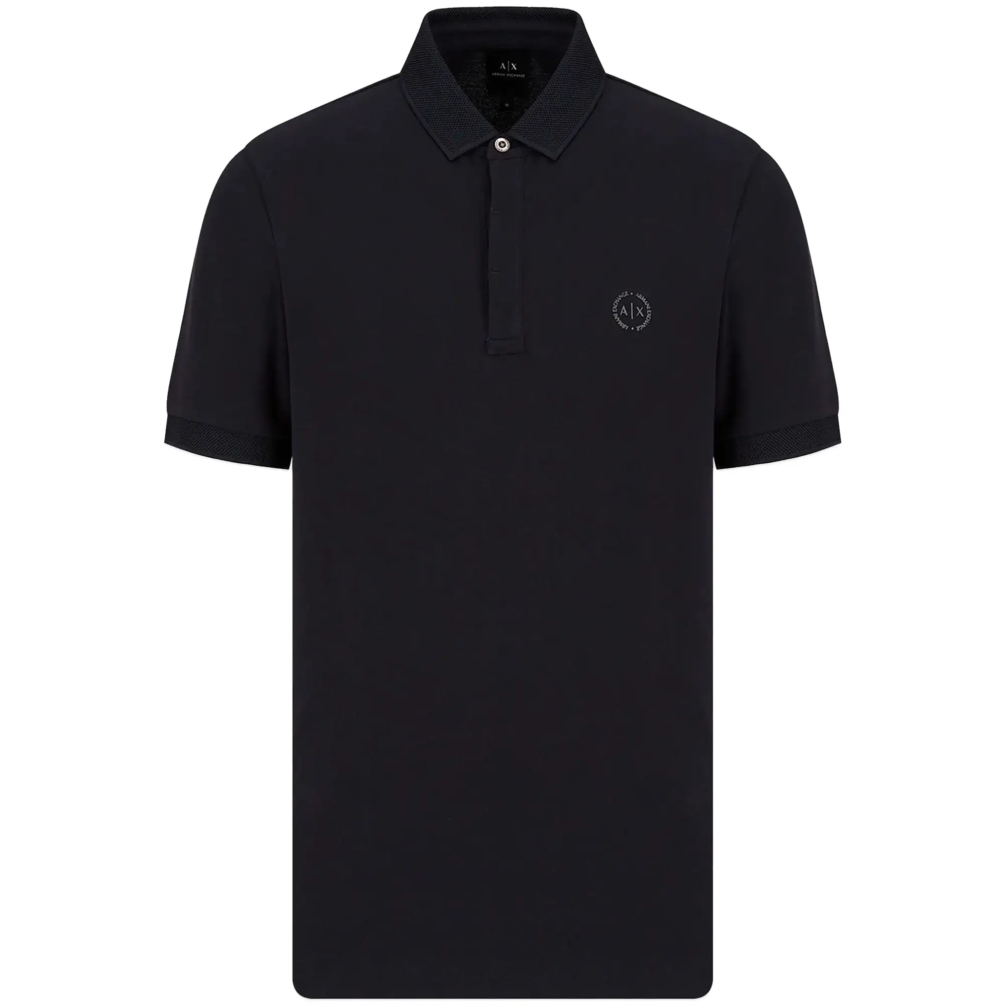 Armani Exchange 8NZF91 Textured Collar Polo - Navy