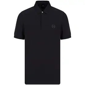 Armani Exchange 8NZF91 Textured Collar Polo - Navy