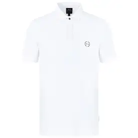 Armani Exchange 8NZF91 Textured Collar Polo - White