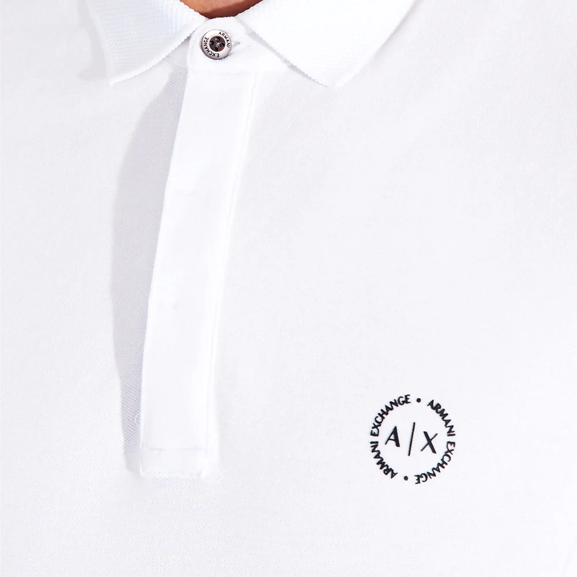 Armani Exchange 8NZF91 Textured Collar Polo - White