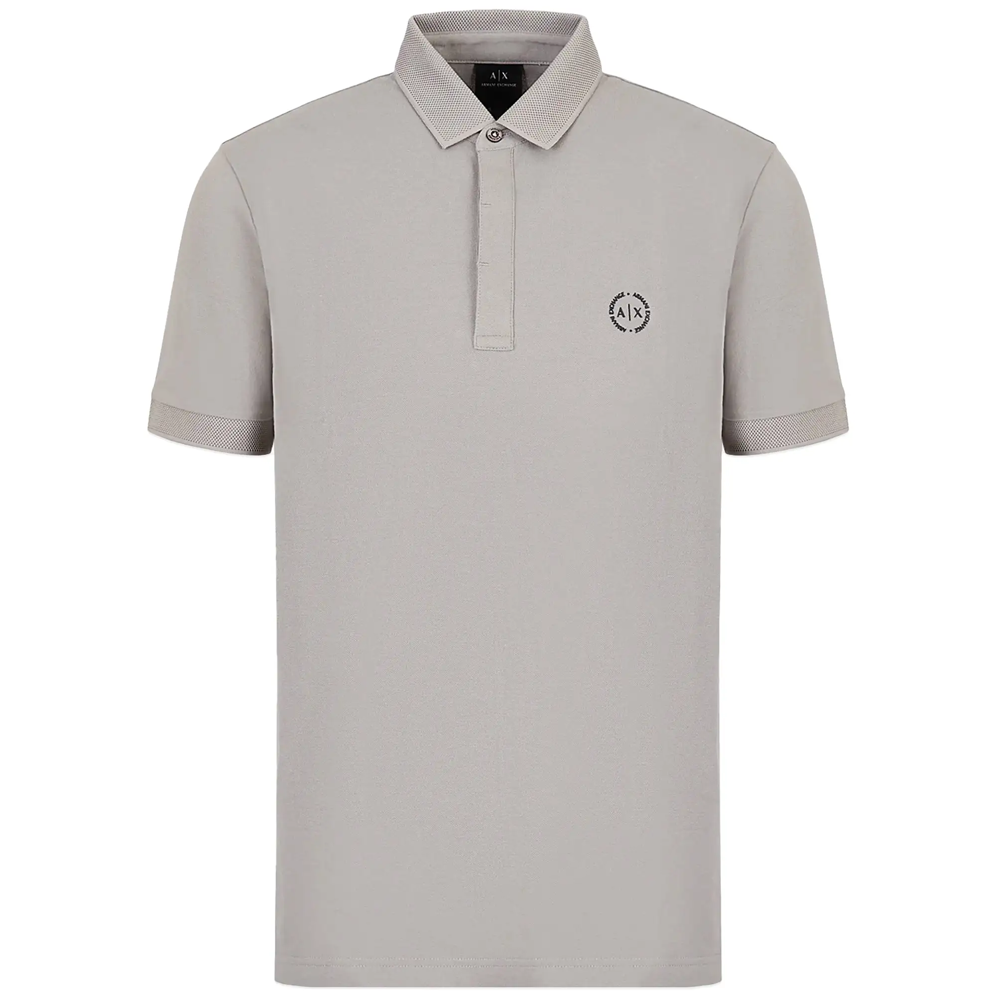 Armani Exchange 8NZF91 Textured Collar Polo - Zinc