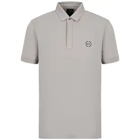 Armani Exchange 8NZF91 Textured Collar Polo - Zinc