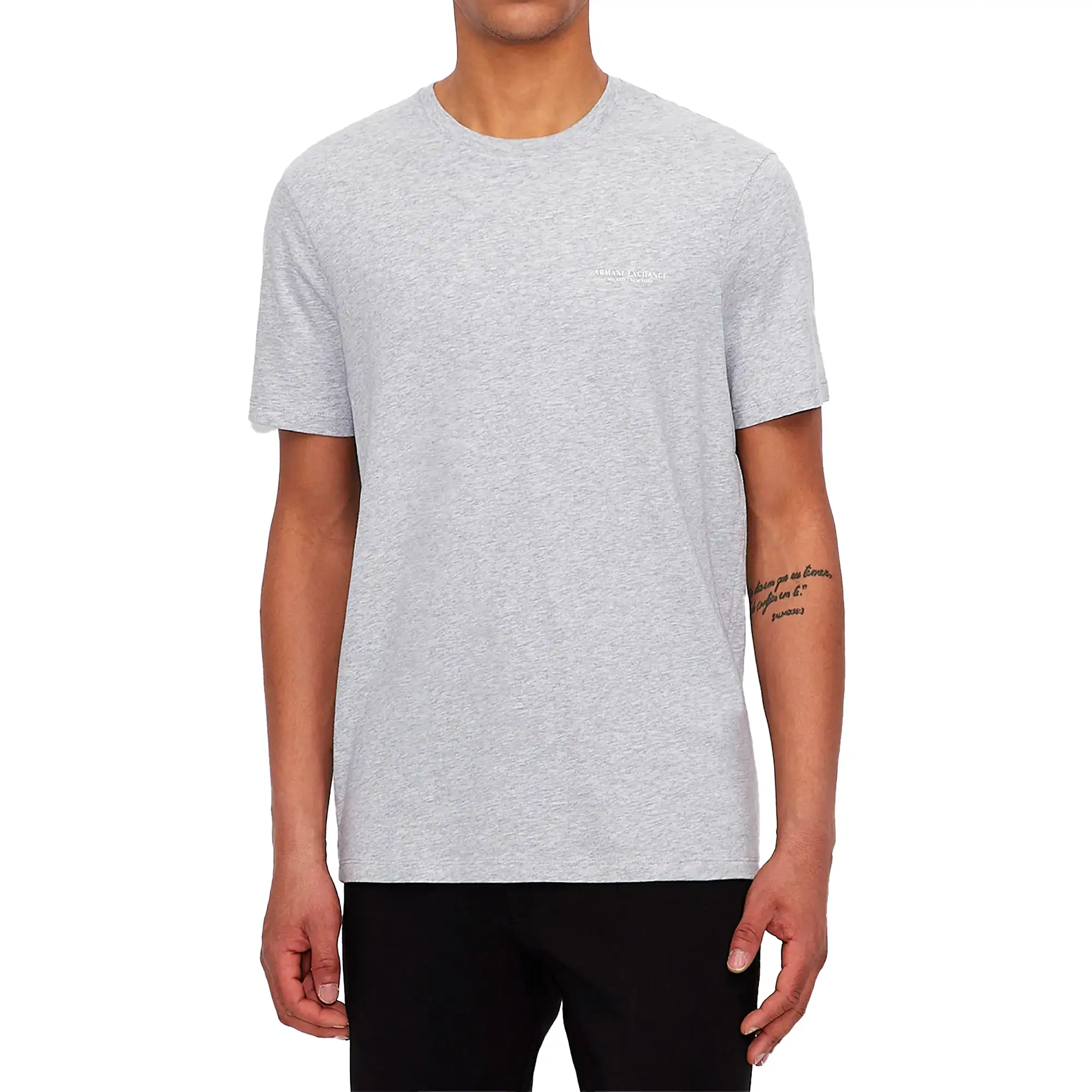 Armani Exchange 8NZT91 Logo T-Shirt - Light Grey Marl