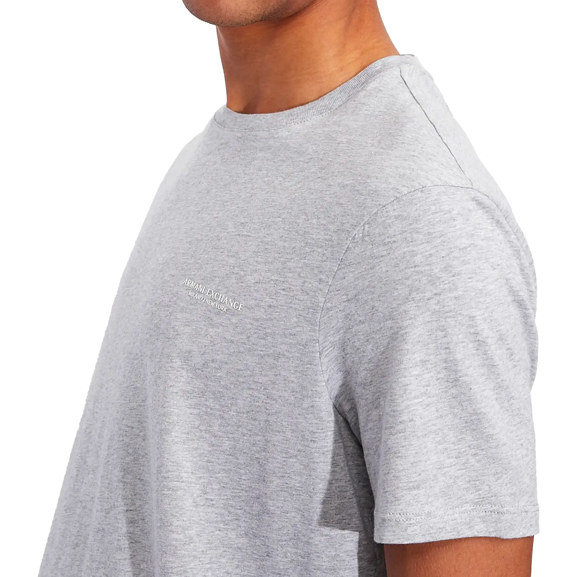 Armani Exchange 8NZT91 Logo T-Shirt - Light Grey Marl