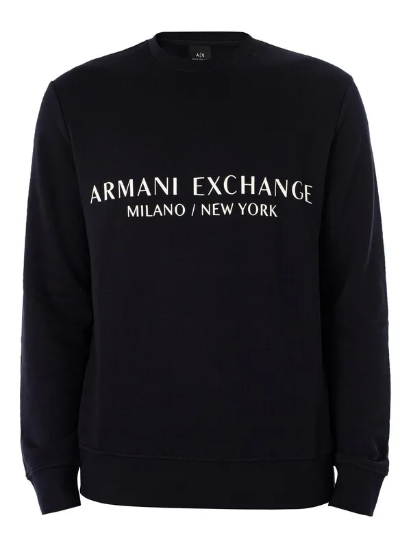 Armani Exchange Brand Graphic Sweatshirt - Navy