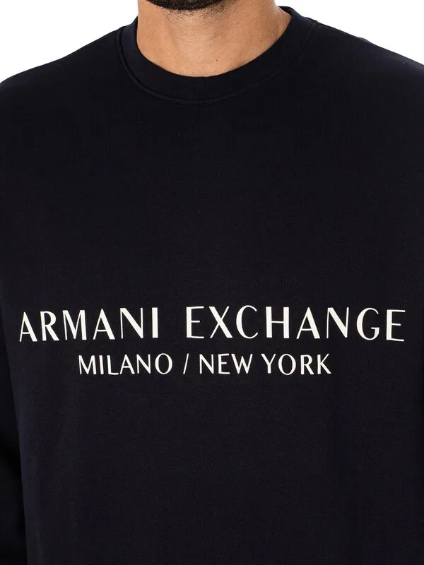 Armani Exchange Brand Graphic Sweatshirt - Navy