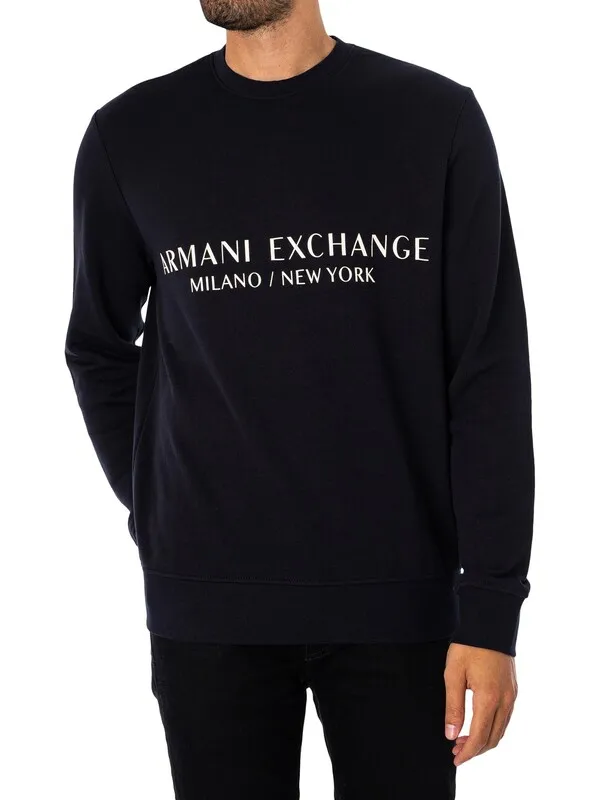 Armani Exchange Brand Graphic Sweatshirt - Navy