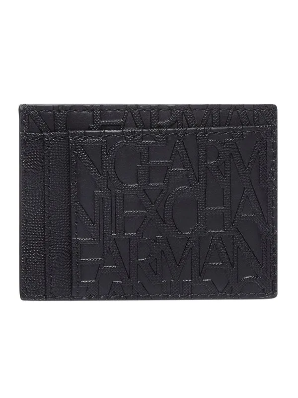 Armani Exchange Branded Card Holder Wallet - Black