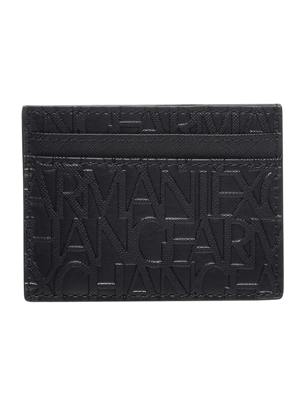 Armani Exchange Branded Card Holder Wallet - Black