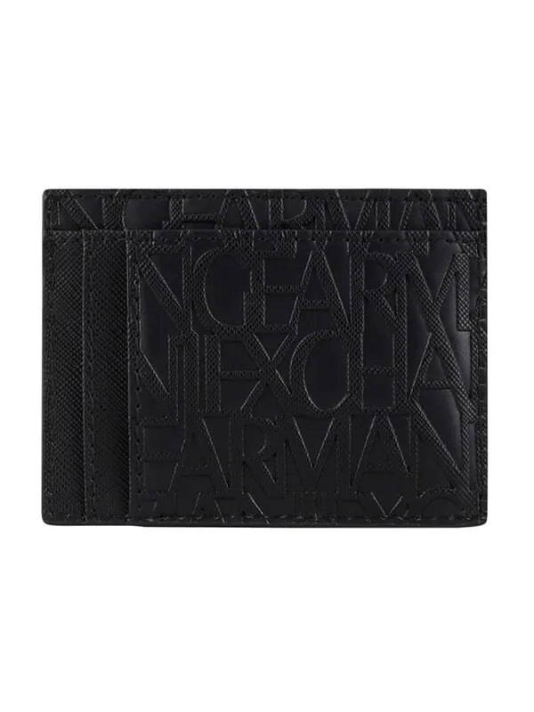 Armani Exchange Branded Card Holder Wallet - Black