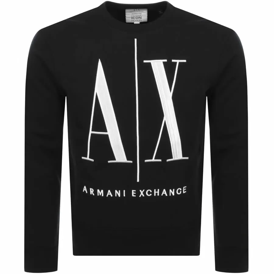 Armani Exchange Crew Neck Logo Sweatshirt Black