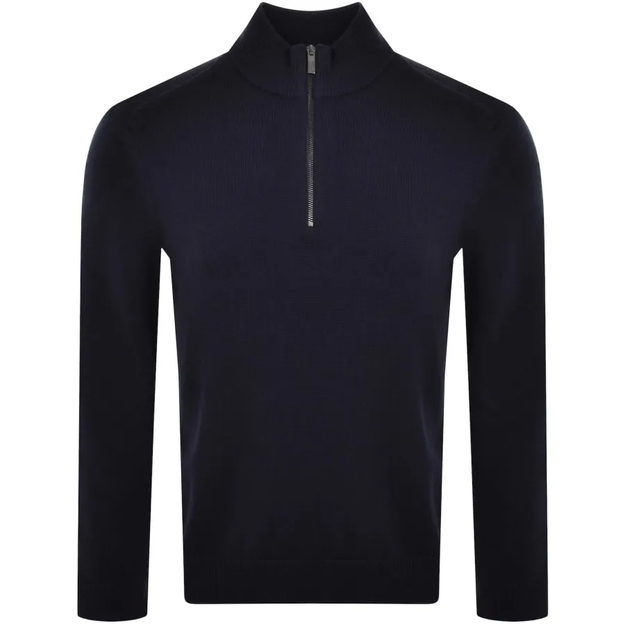 Armani Exchange Half Zip Knit Jumper Navy