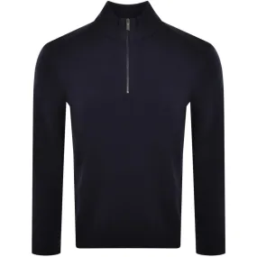 Armani Exchange Half Zip Knit Jumper Navy