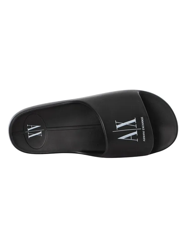 Armani Exchange Logo Sliders - Black/White