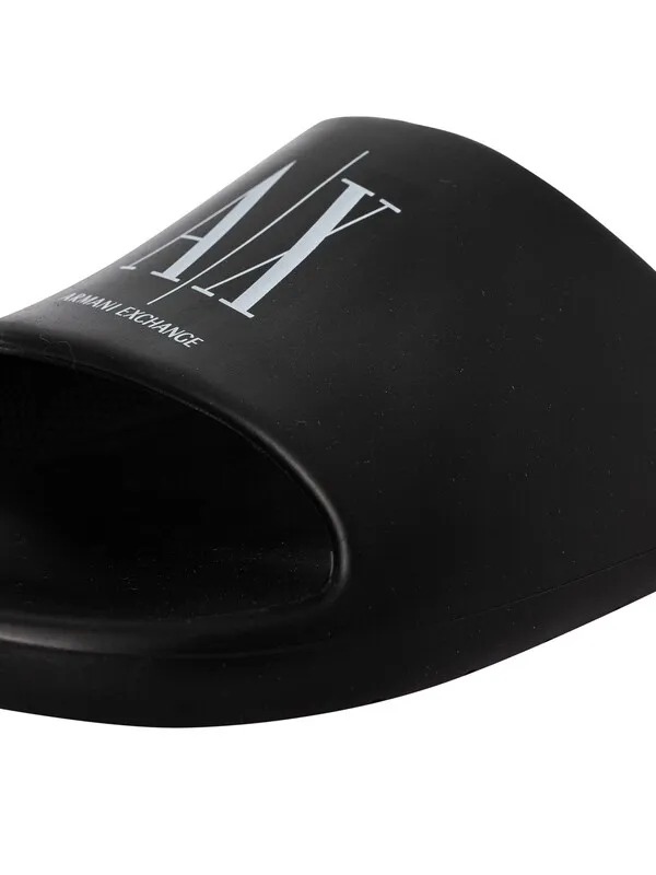 Armani Exchange Logo Sliders - Black/White