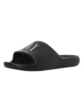 Armani Exchange Logo Sliders - Black/White