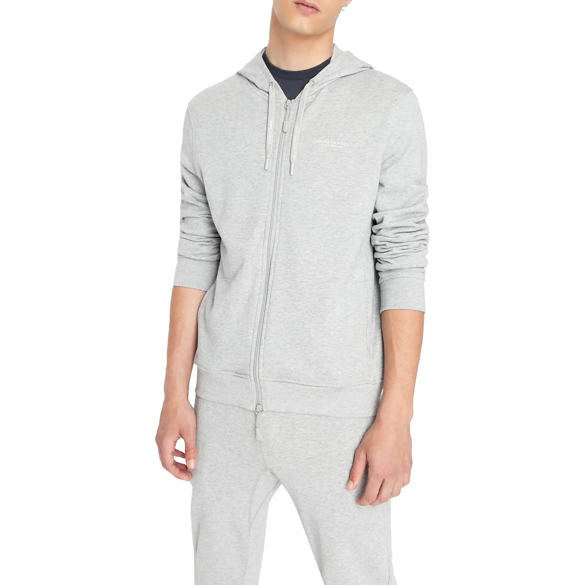 Armani Exchange Loopback Full Zip Hood - Grey Marl