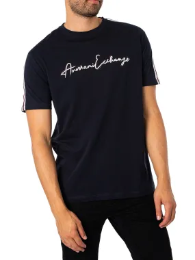 Armani Exchange Signature T-Shirt - Deep Navy