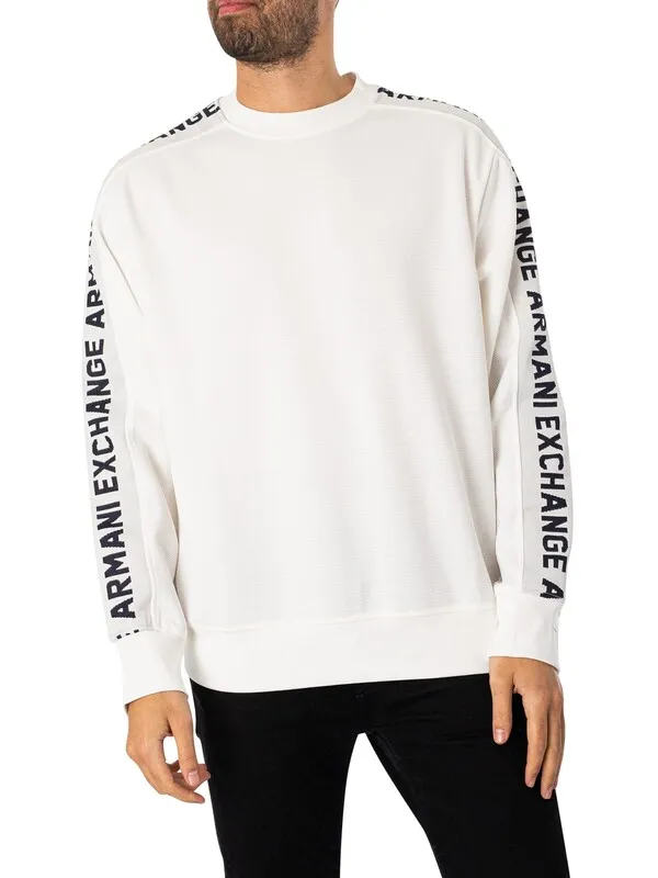 Armani Exchange Sleeve Logo Sweatshirt - Off White