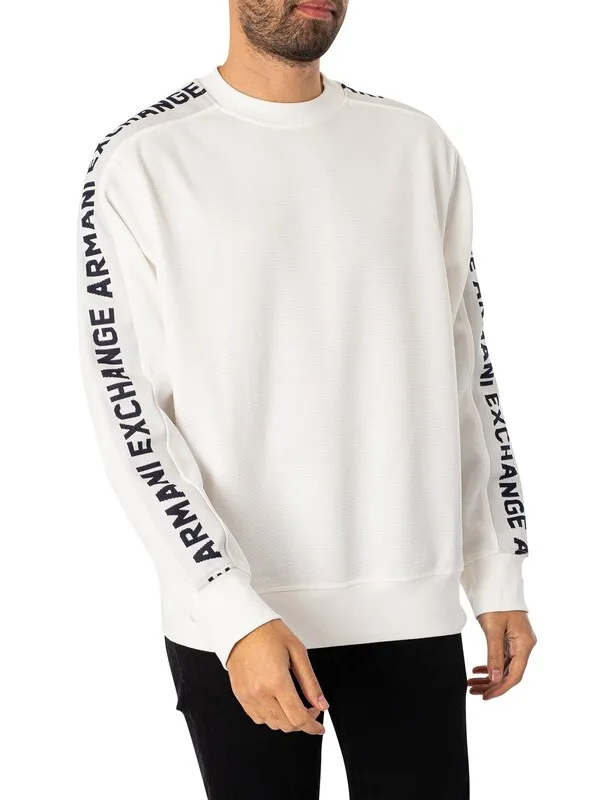 Armani Exchange Sleeve Logo Sweatshirt - Off White