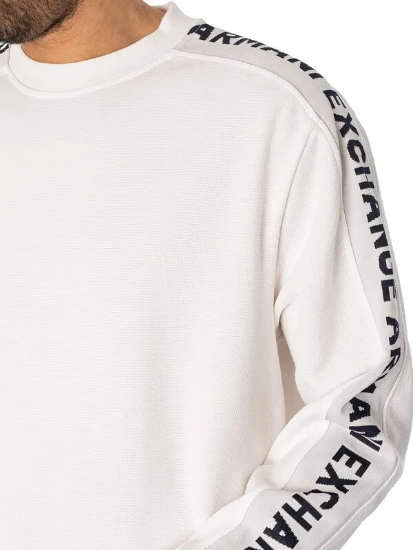 Armani Exchange Sleeve Logo Sweatshirt - Off White