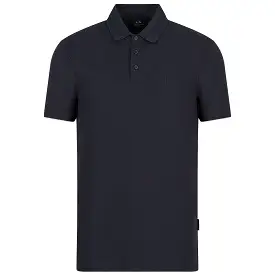 Armani Exchange Small Chest Logo Slub Polo - Navy