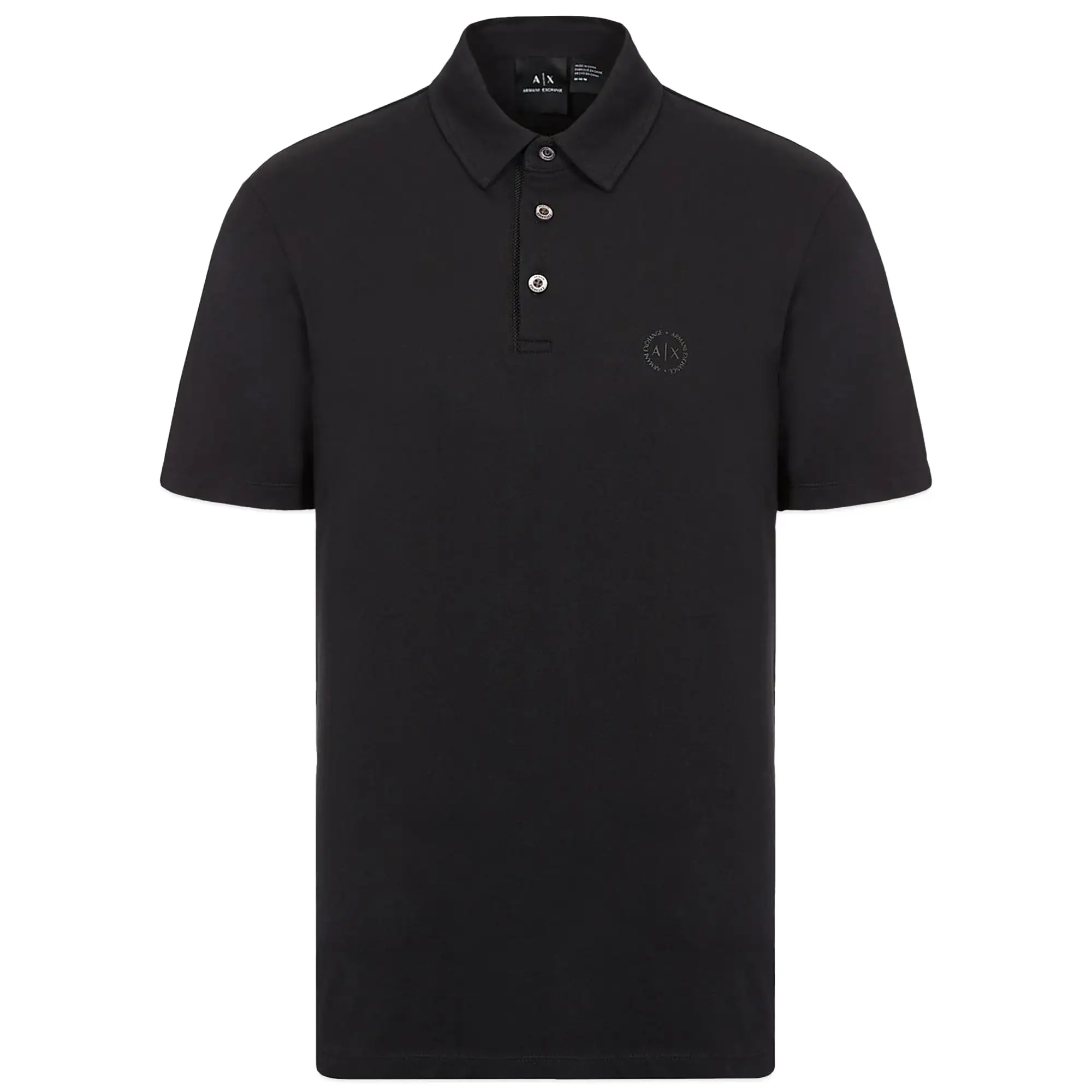 Armani Exchange Small Chest Logo Stretch Polo - Black