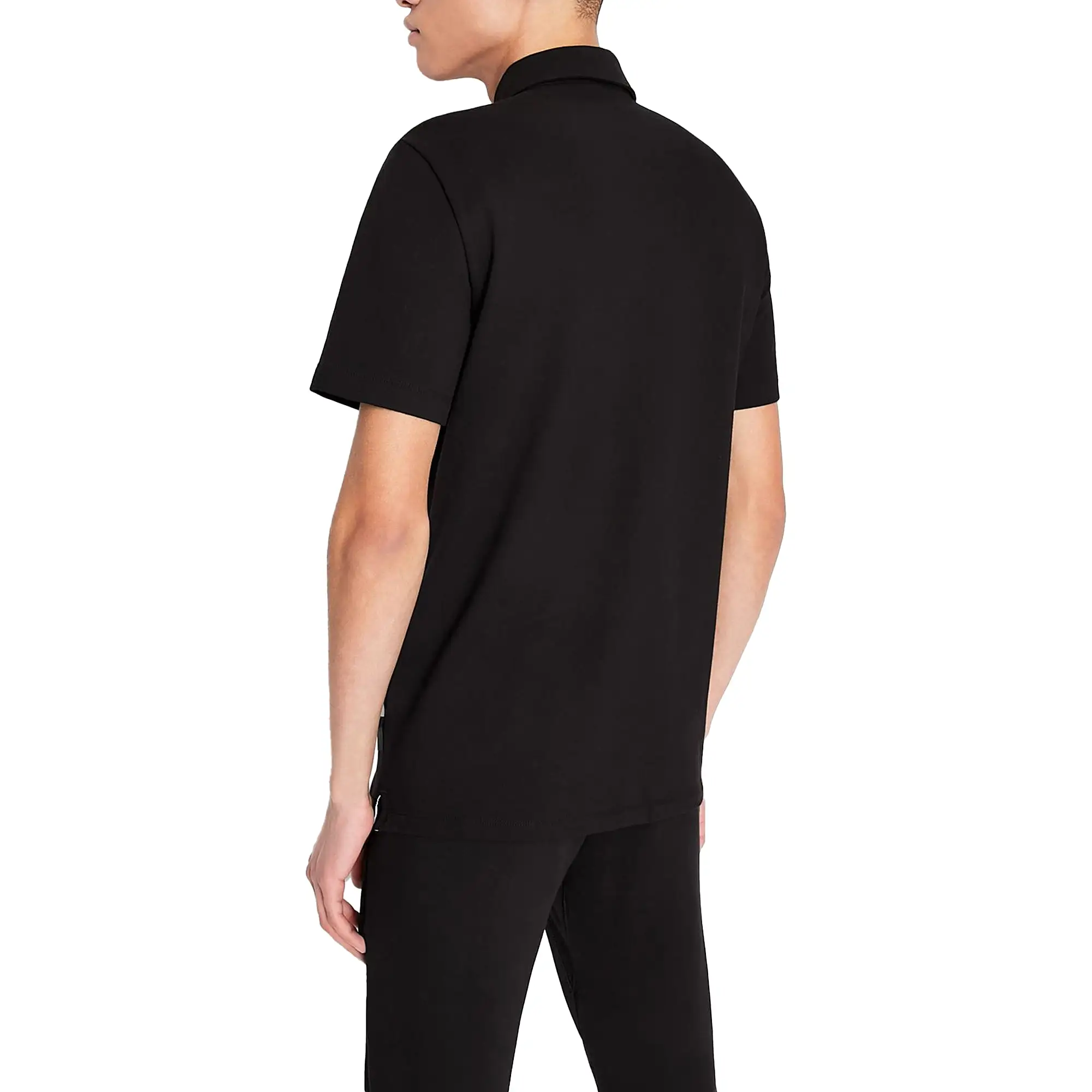 Armani Exchange Small Chest Logo Stretch Polo - Black