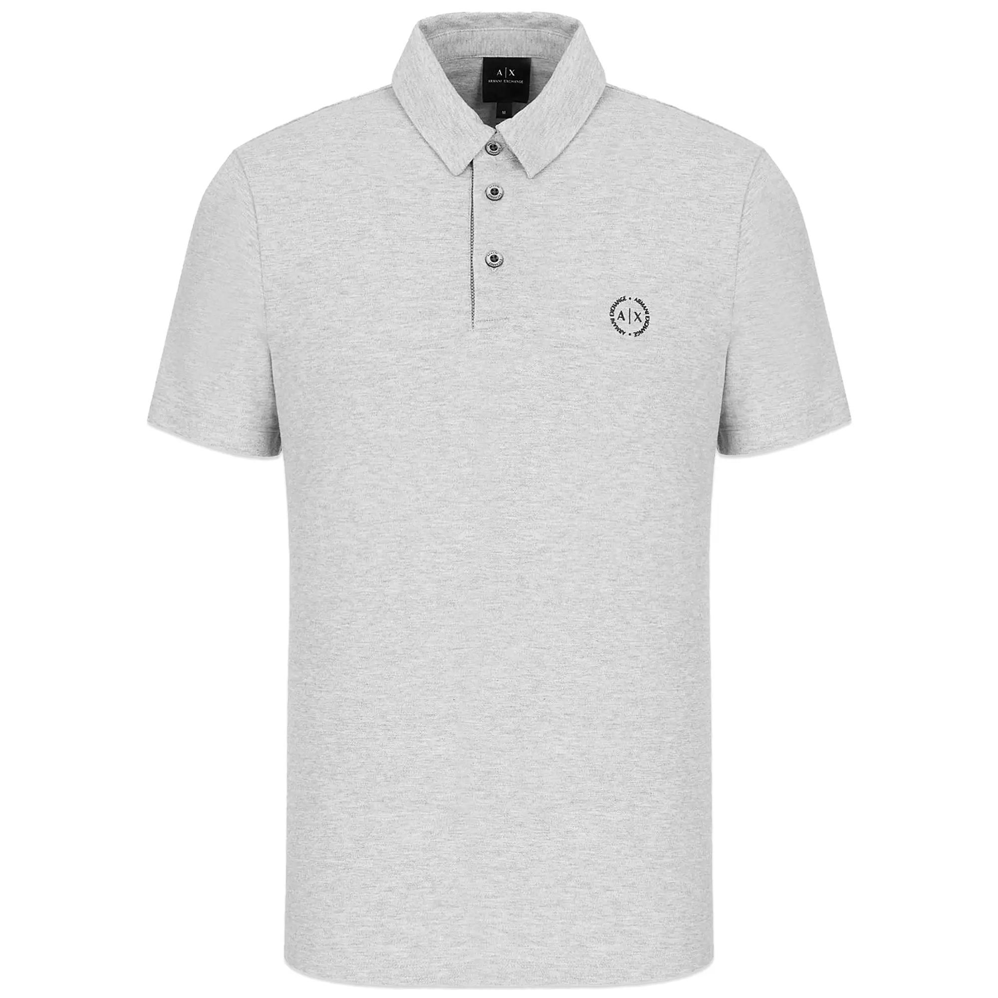 Armani Exchange Small Chest Logo Stretch Polo - Grey Marl