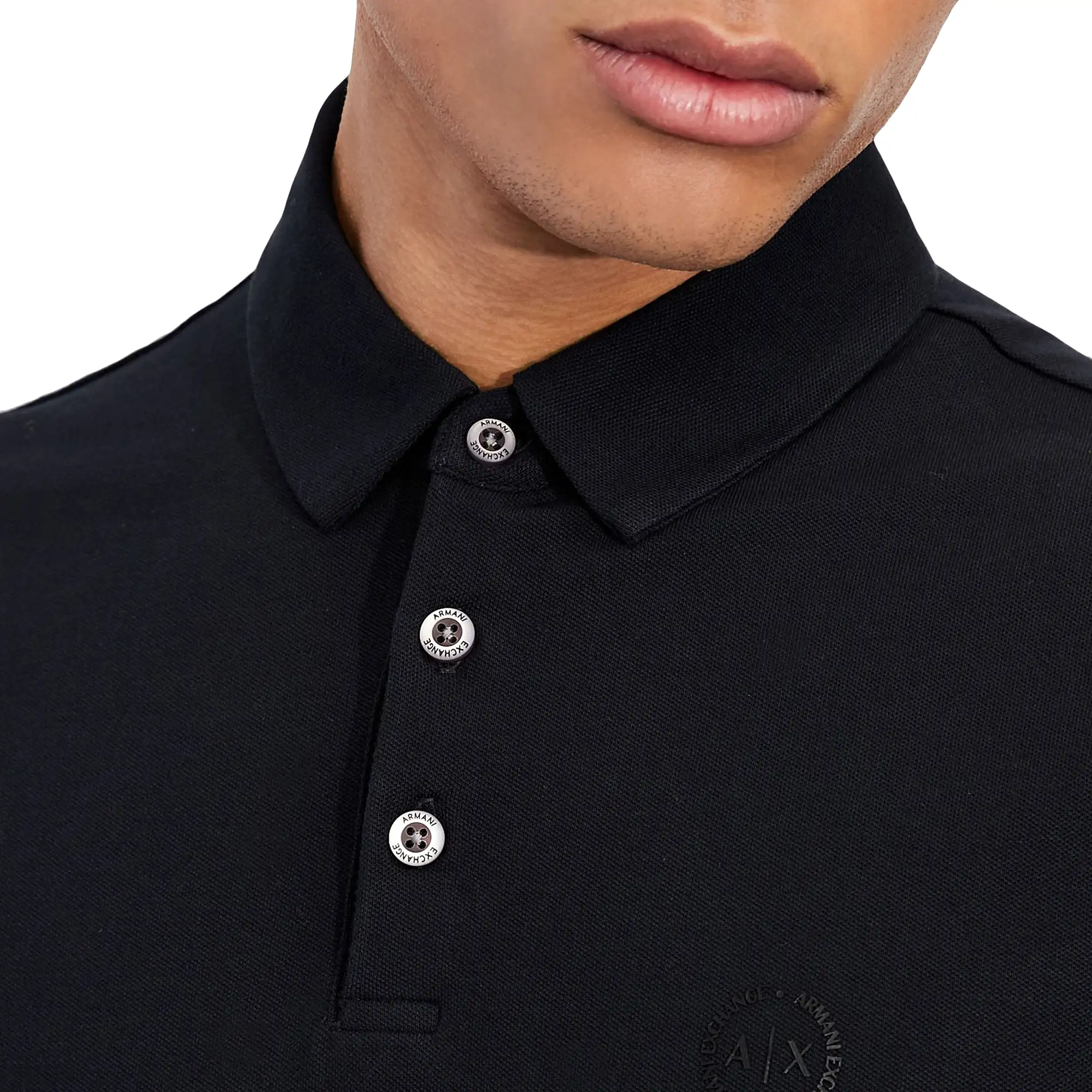 Armani Exchange Small Chest Logo Stretch Polo - Navy