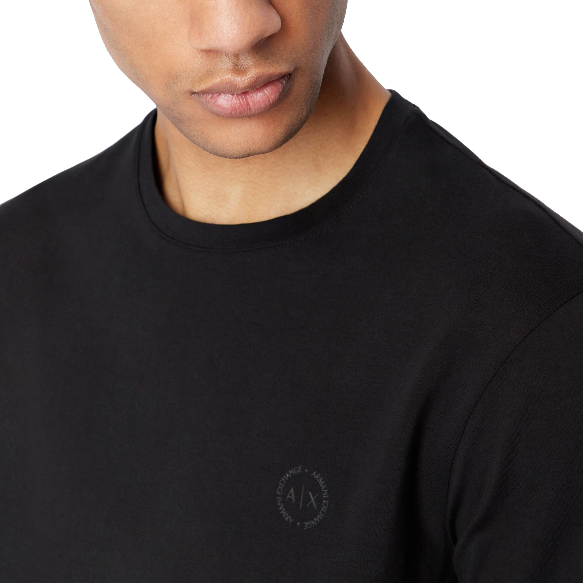 Armani Exchange Small Chest Logo Stretch T-Shirt - Black