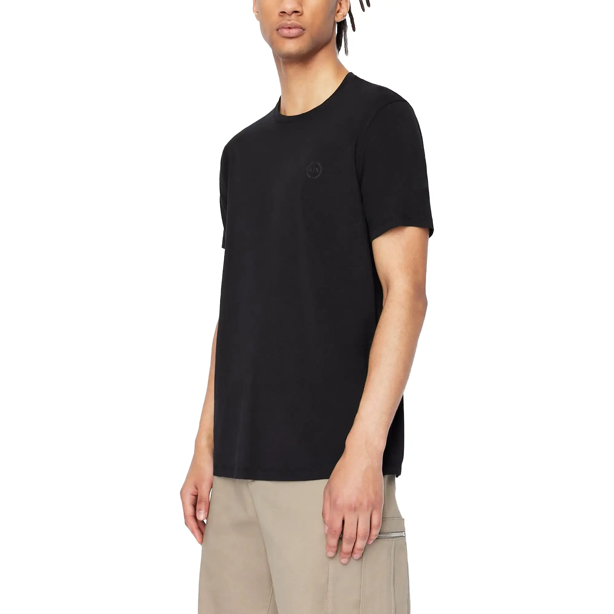 Armani Exchange Small Chest Logo Stretch T-Shirt - Black