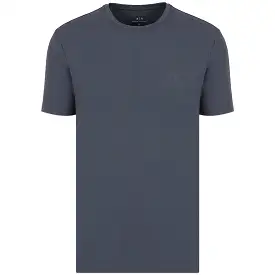 Armani Exchange Small Chest Logo Stretch T-Shirt - Charcoal Blue