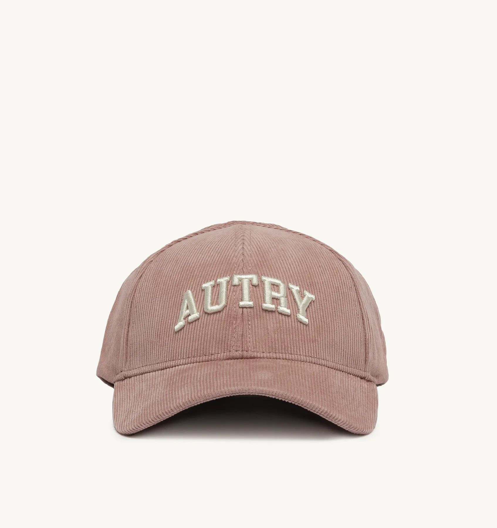 AUTRY APPAREL WOMAN  BASEBALL CAP IN EMBROIDERED PINK CORDUROY