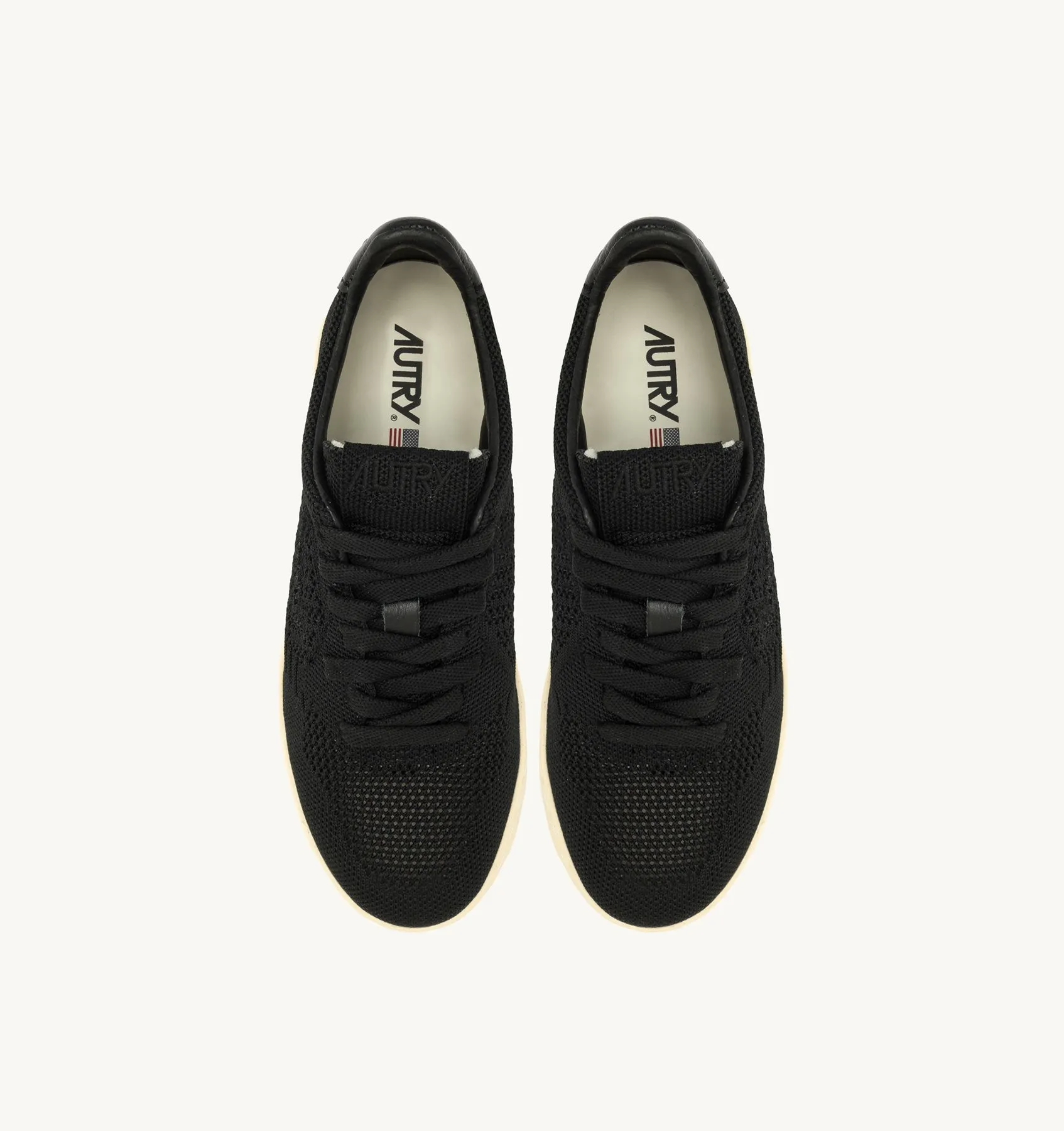 AUTRY NEW ARRIVALS MAN MAN  EASEKNIT MEDALIST LOW SNEAKERS IN BLACK COLOR FABRIC