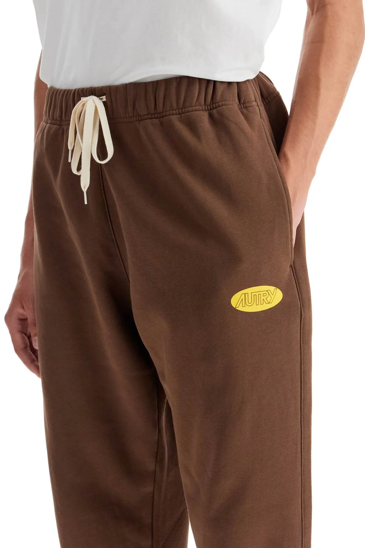 Autry Relaxed Fit Fleece Joggers For   Brown