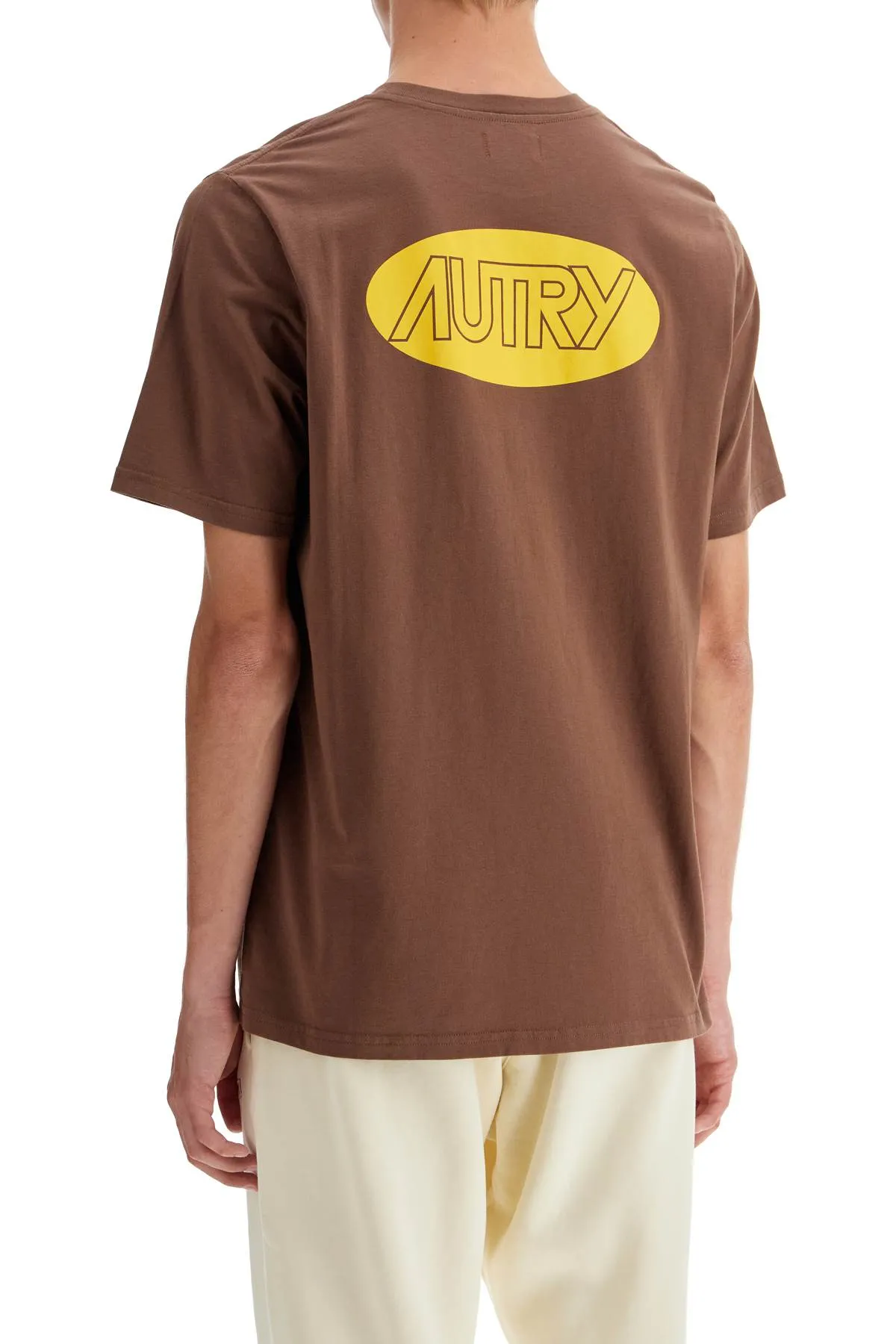 Autry Relaxed Fit Logo Print T Shirt   Brown