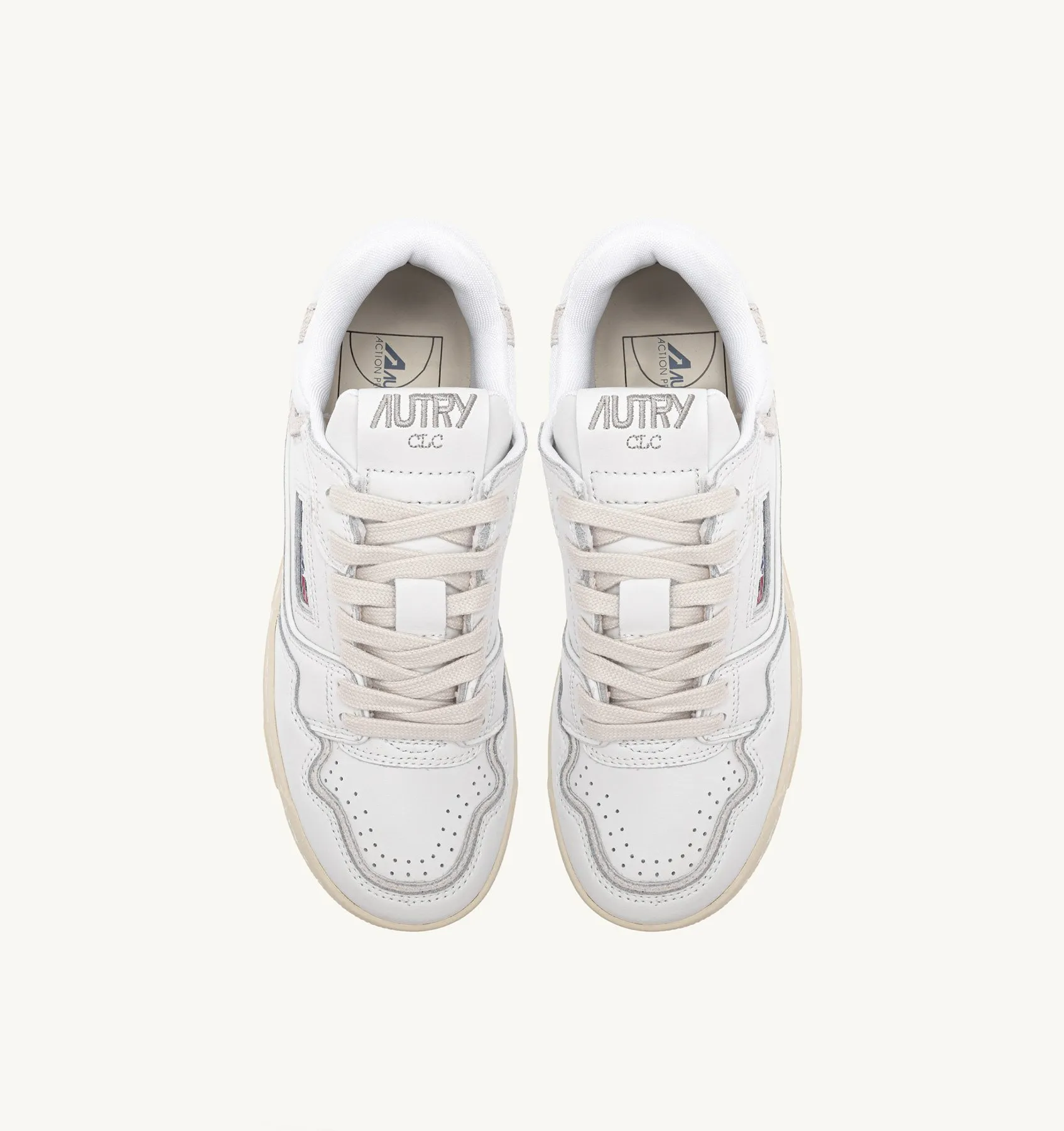 AUTRY SNEAKERS WOMAN  CLC LOW SNEAKERS IN LEATHER COLOR WHITE