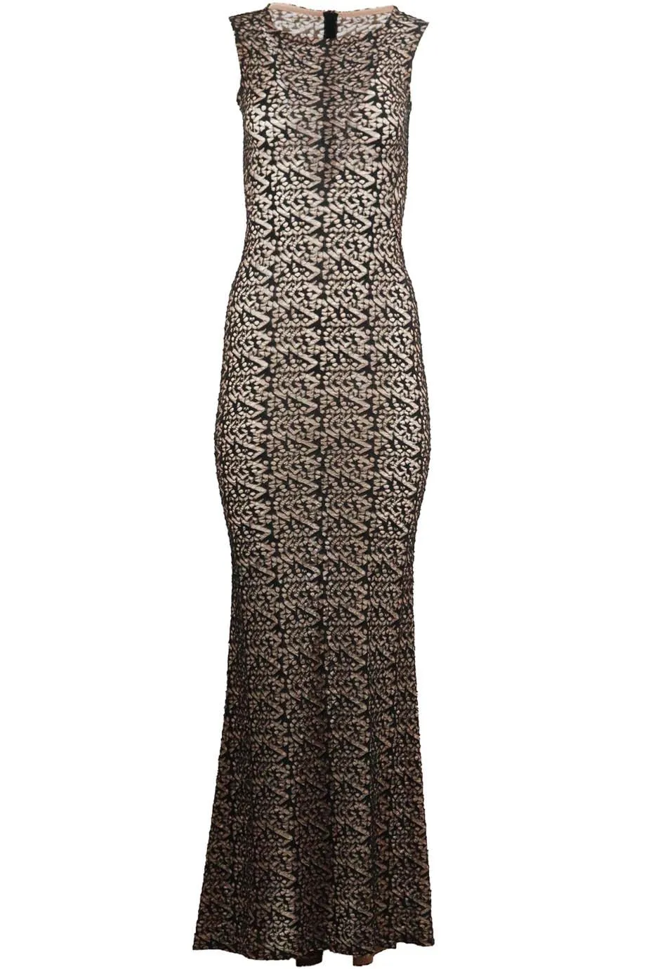 AZZEDINE ALAA MACRAM LACE MAXI DRESS FR 38 UK 10