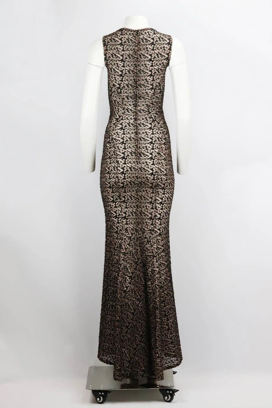 AZZEDINE ALAA MACRAM LACE MAXI DRESS FR 38 UK 10